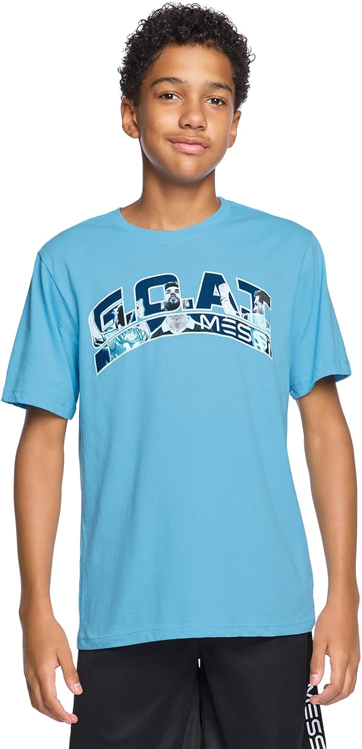 Boys' Lifestyle Short Sleeve T-Shirt, Slim-fit Graphic Tee, Cotton Blend Fabric